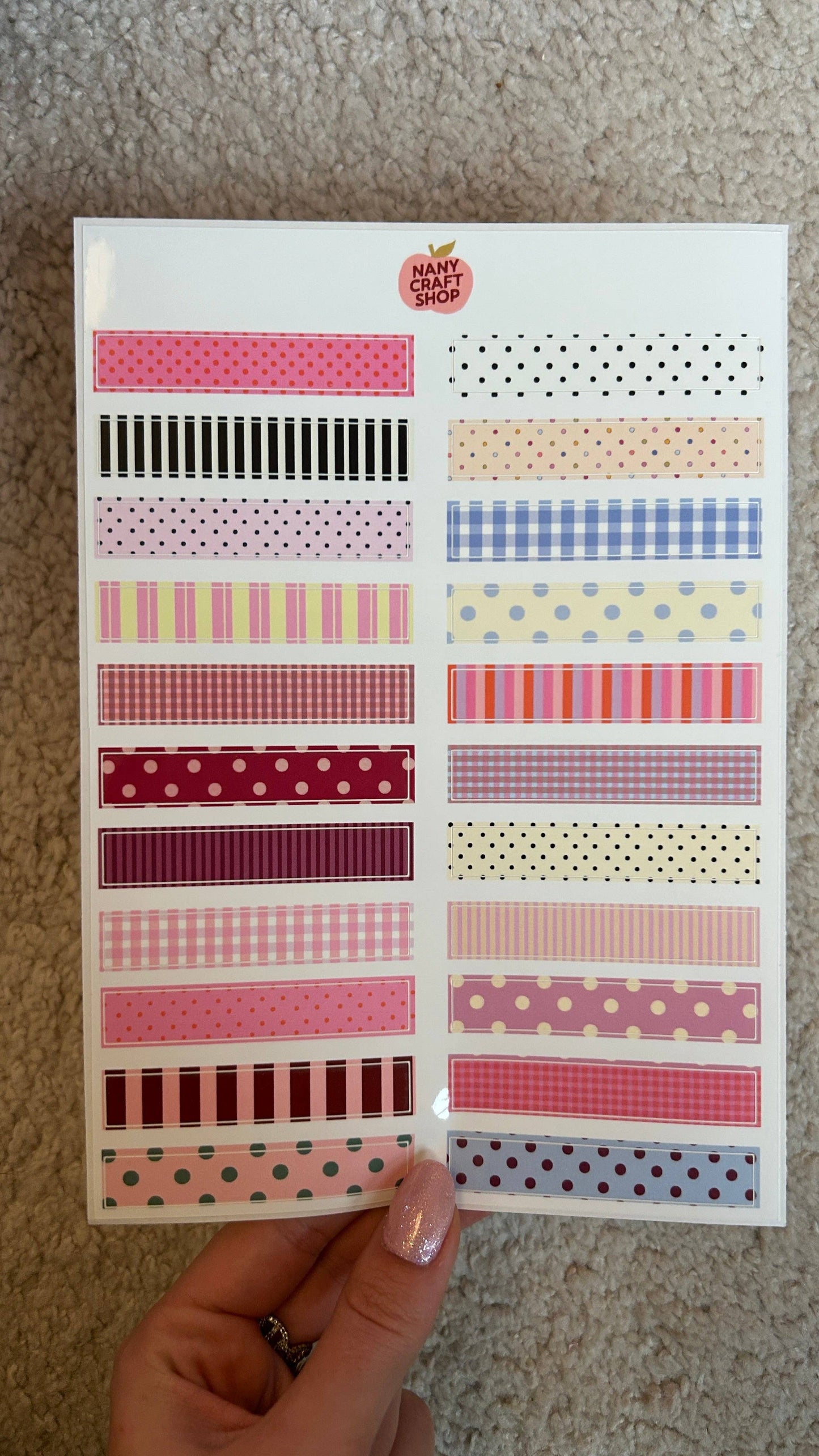 Planche de stickers - Washi Tape