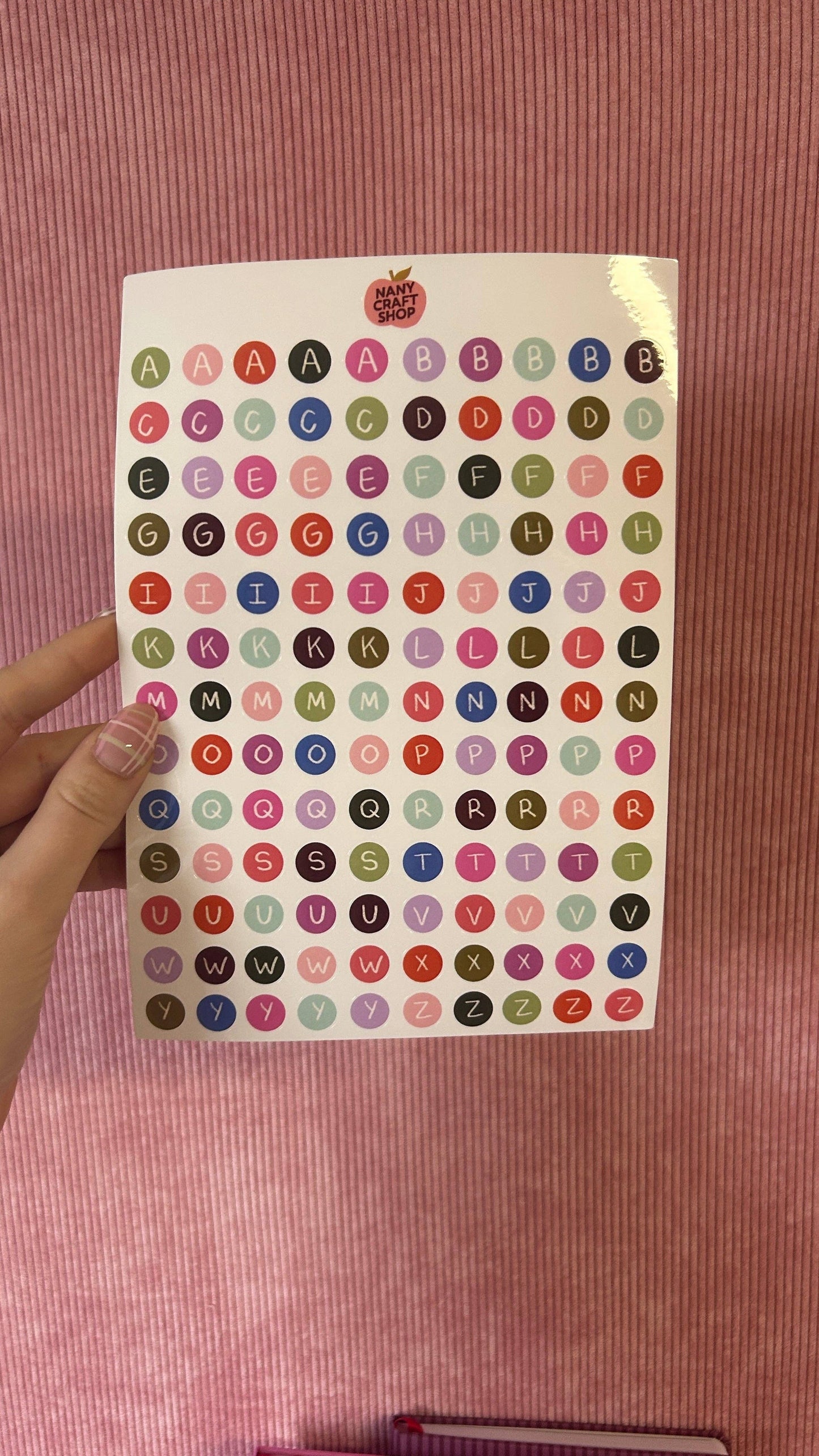 Planche de stickers - Alphabet boutons