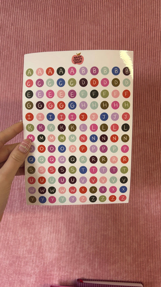Planche de stickers - Alphabet boutons