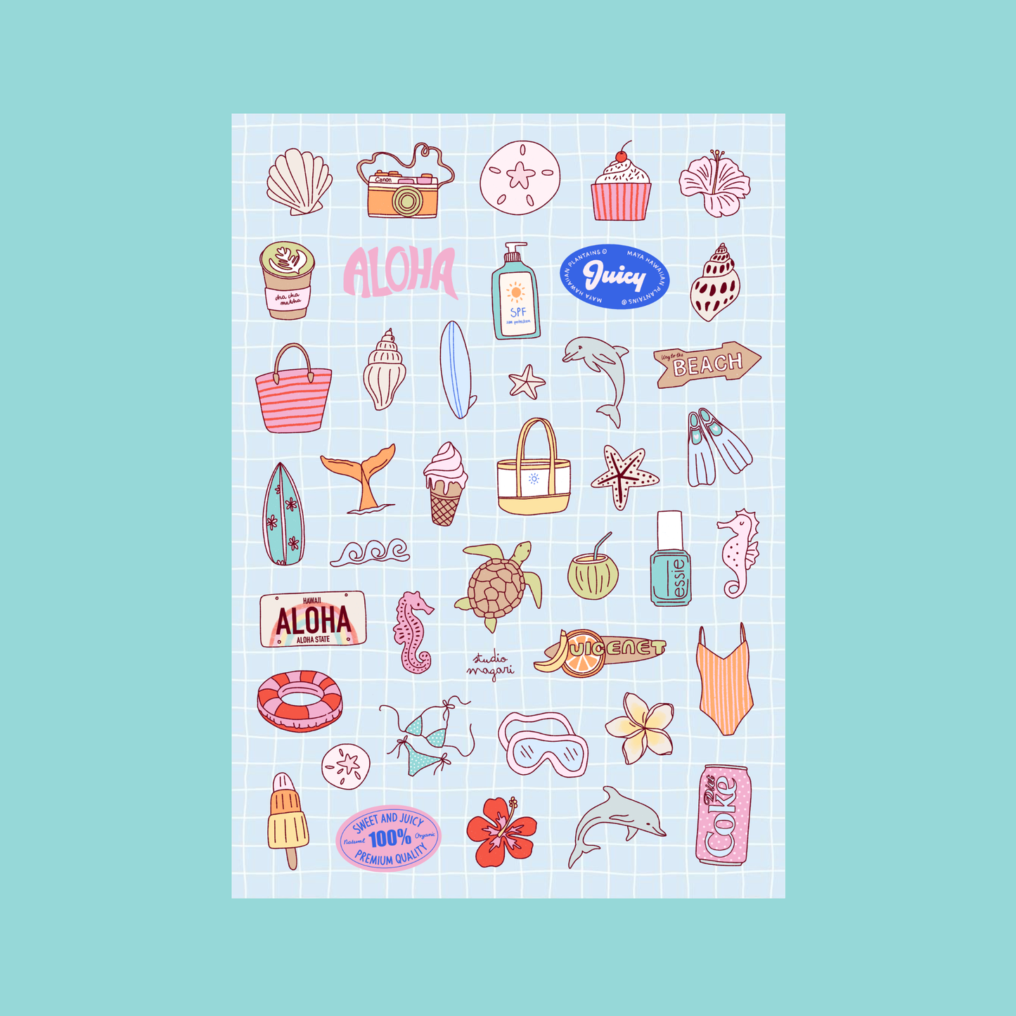 Planche de stickers - Été