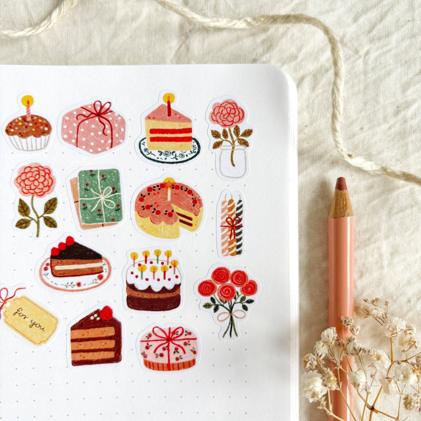 Planche de stickers - Anniversaire Sucré