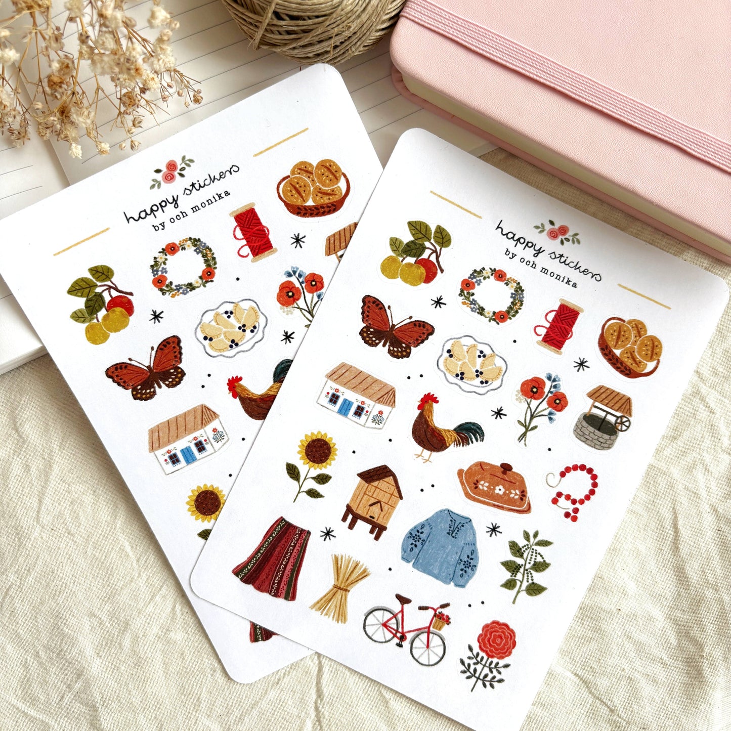 Planche de stickers - Folk Cottage