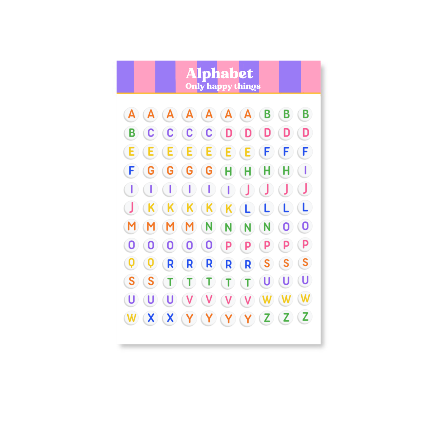 Planche de stickers - Alphabet