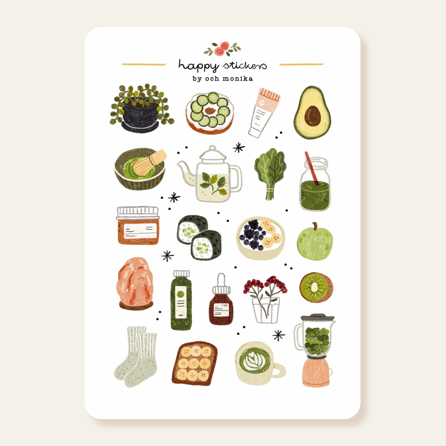 Planche de stickers - Vert frais