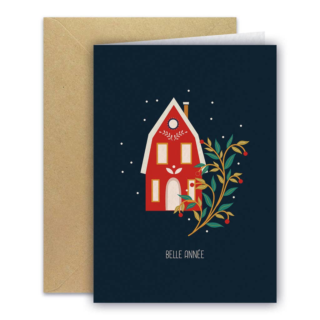 Carte de vœux - Maisonnette rouge