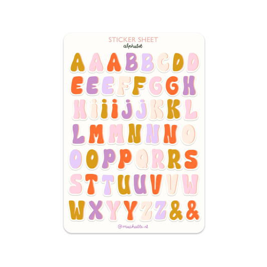 Planche de stickers - Alphabet Journaling