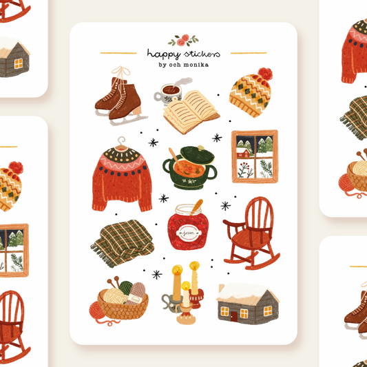 Planche de stickers - Hiver lent