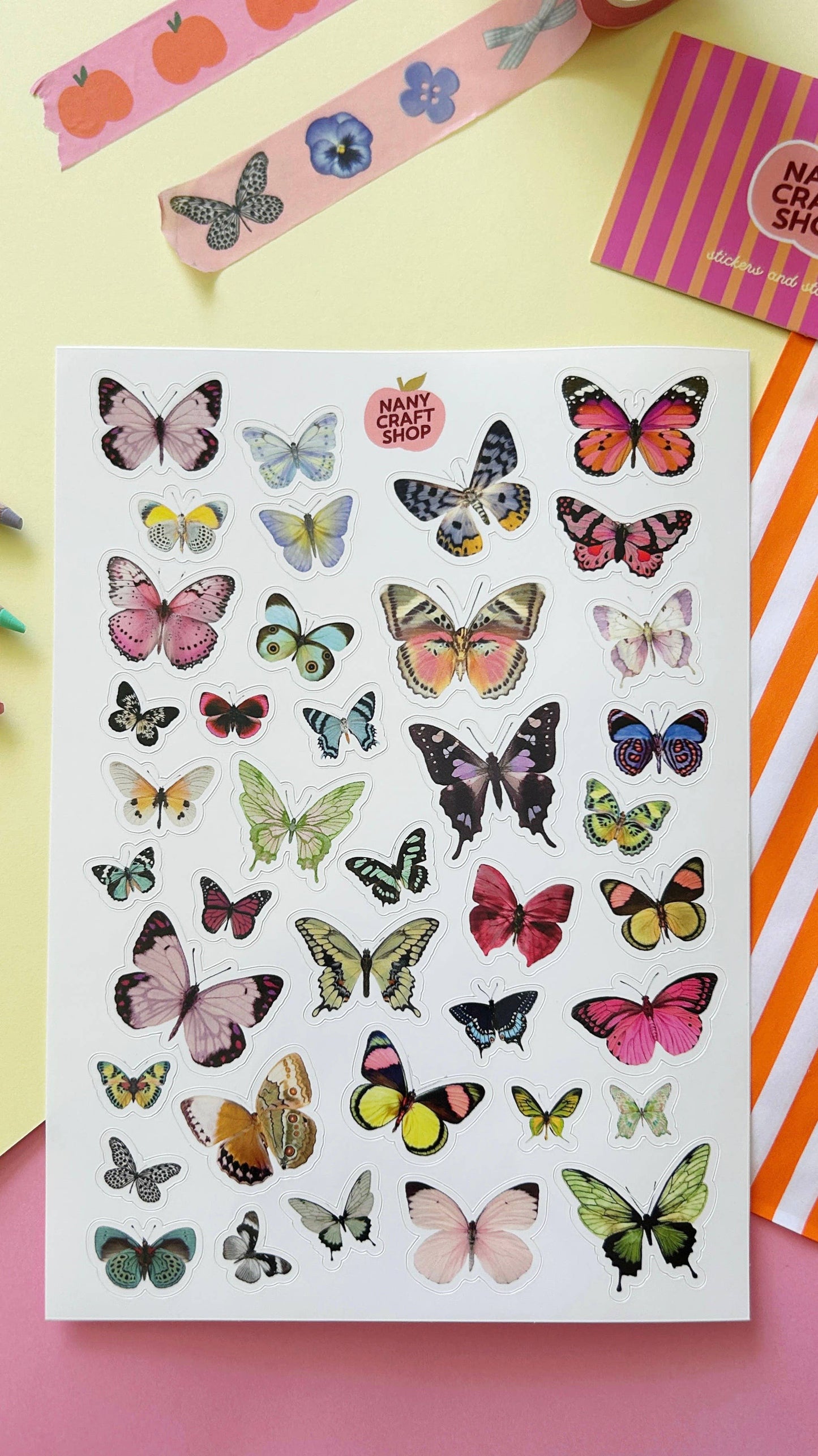 Planche de stickers - Papillons