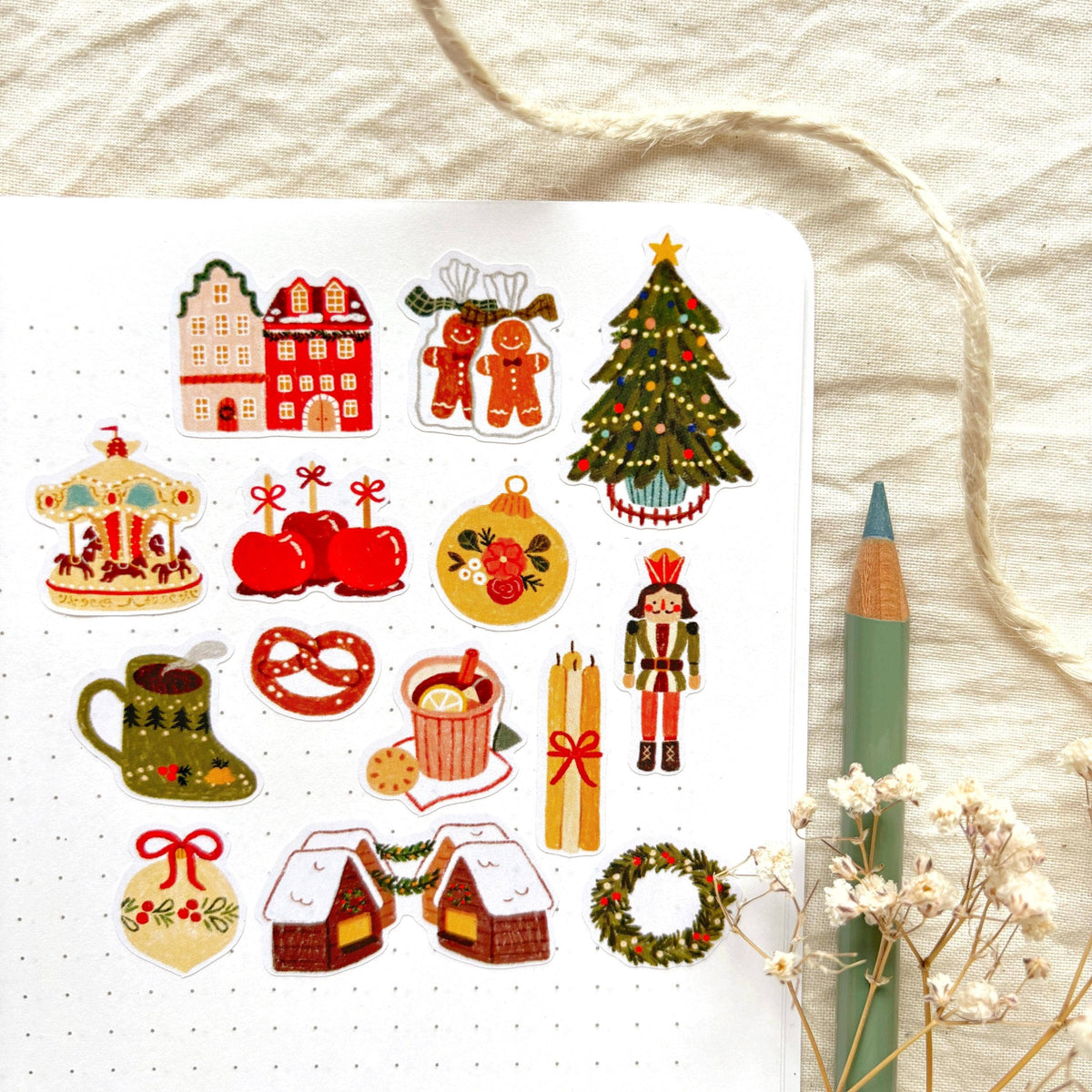Planche de stickers - Marché de Noël