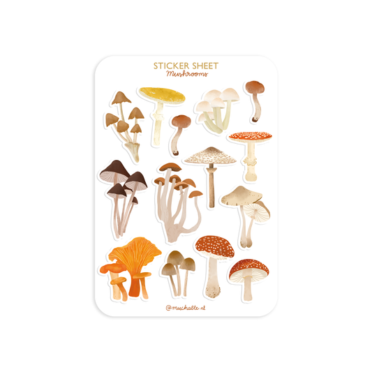 Planche de stickers - Champignons