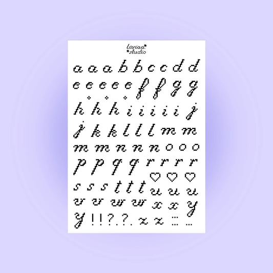Planche de stickers - Lettres pixel