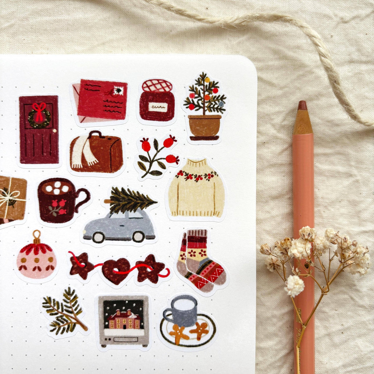 Planche de stickers - Retour à la maison pour Noël
