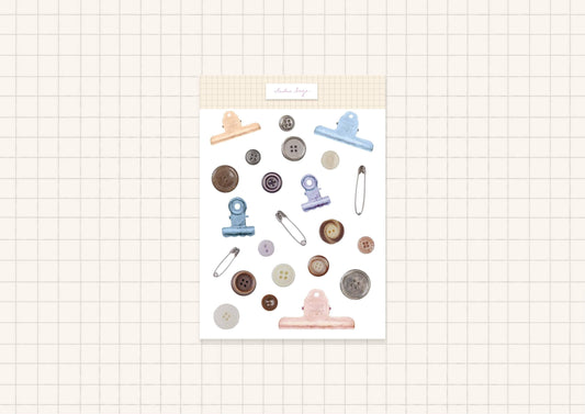 Planche de stickers - Boutons et pinces