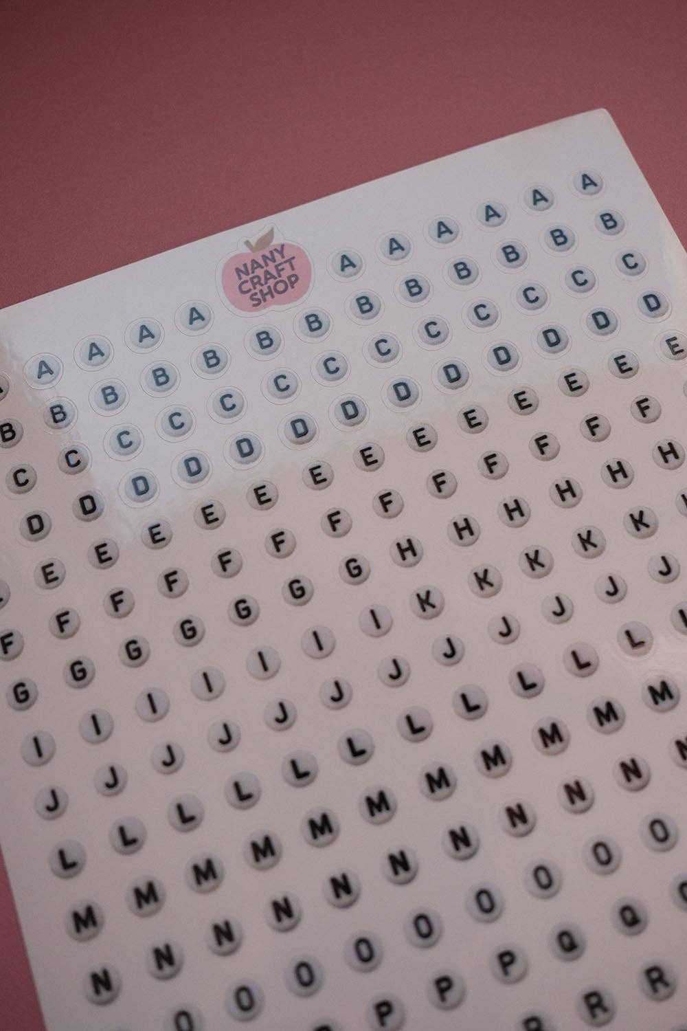 Planche de stickers - Alphabet perles