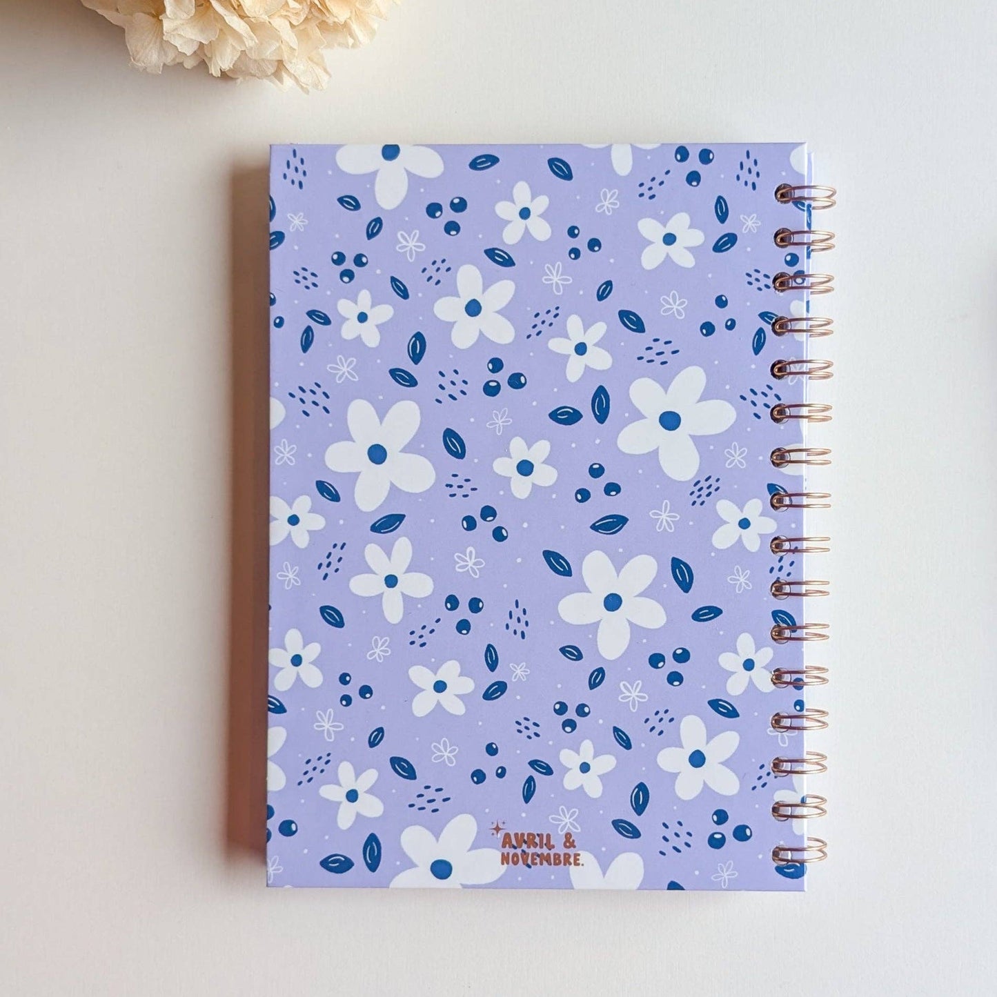 Carnet - Fleurs Blanches et Violettes