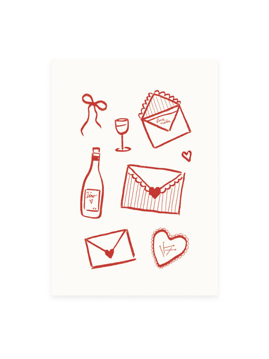 Carte postale - Lettres d'amour