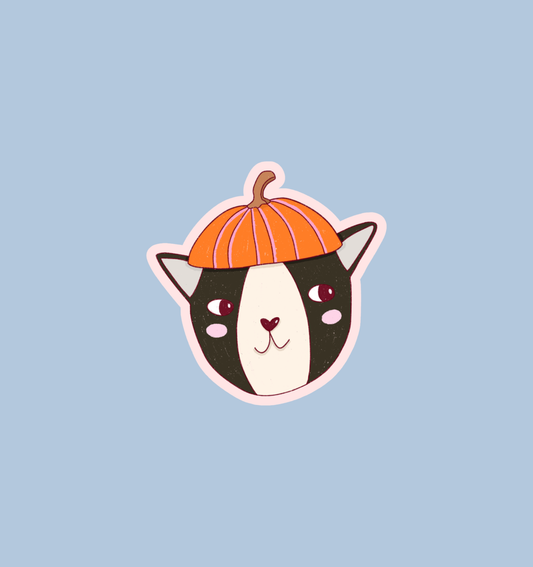 Sticker - Chat Citrouille