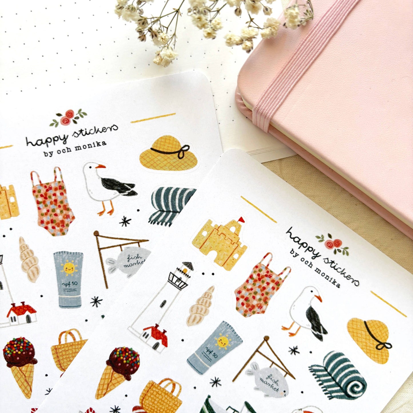 Planche de stickers - Bord de mer