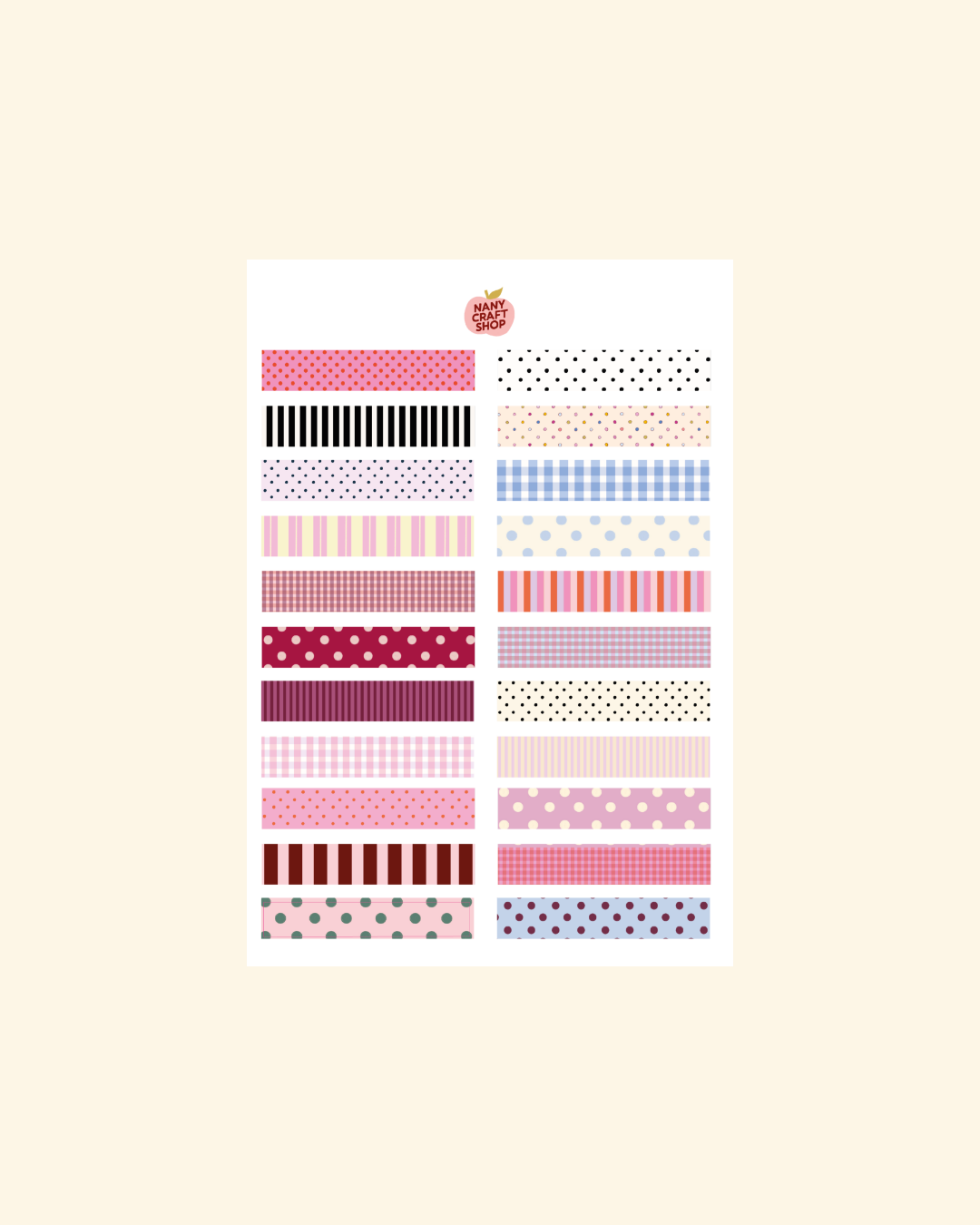 Planche de stickers - Washi Tape