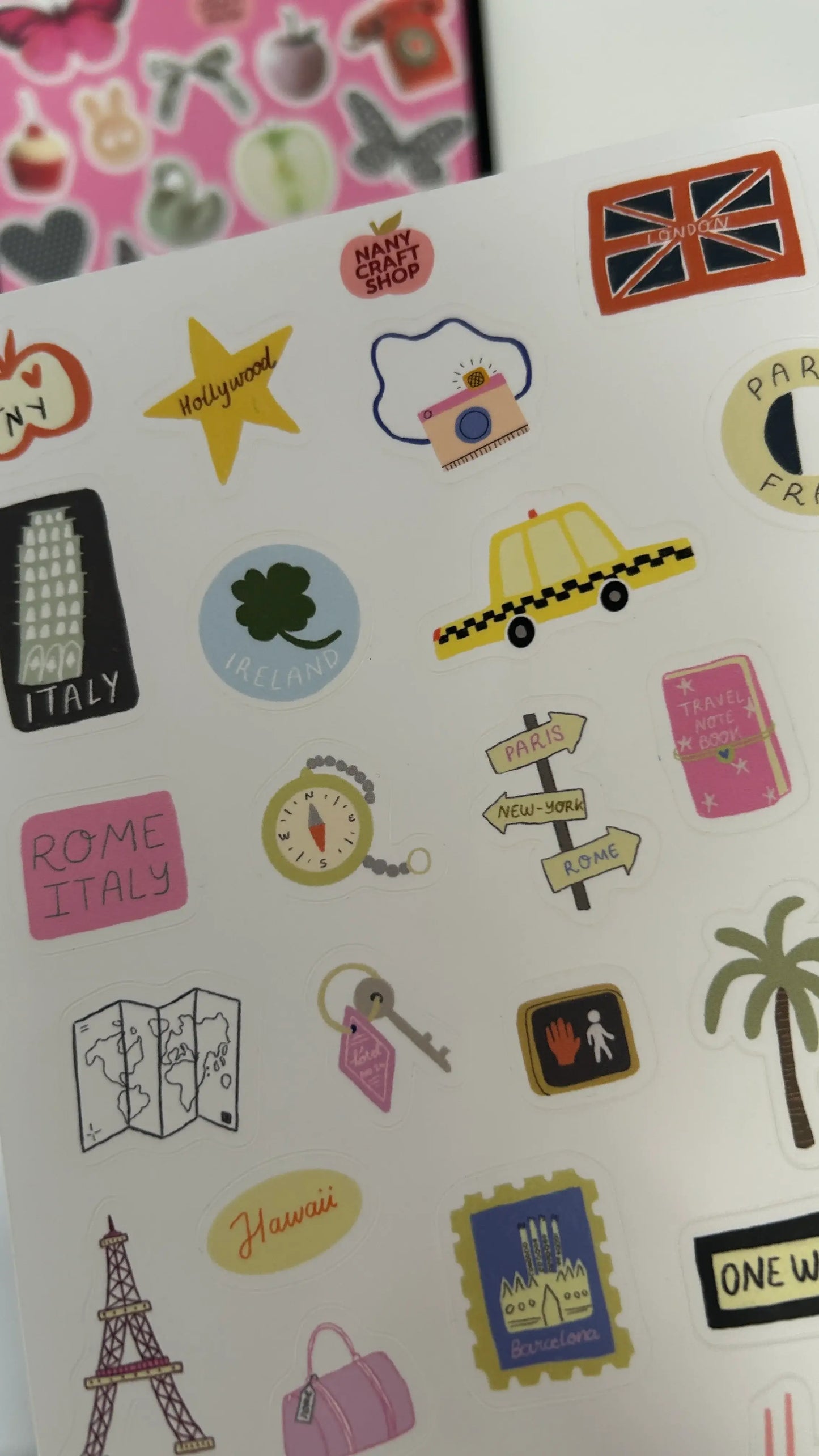 Planche de stickers - Voyages