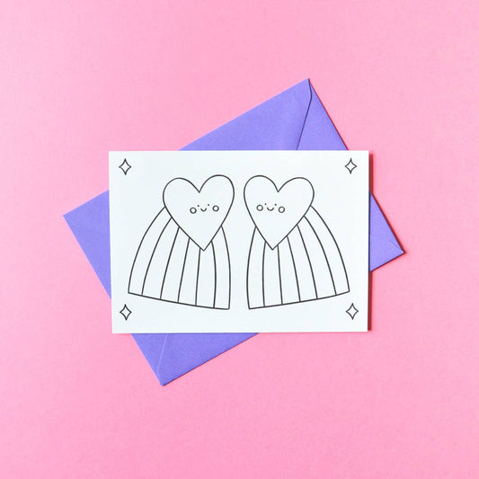 Carte à colorier - Loving hearts