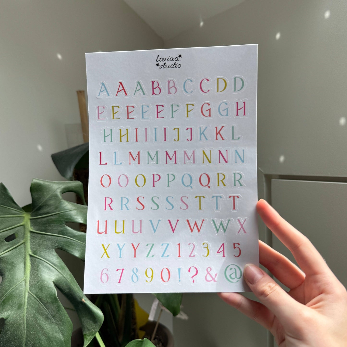 Planche de stickers - Lettres multicolores