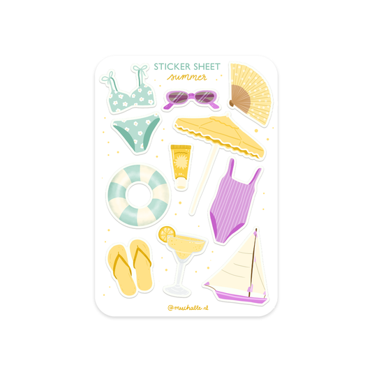 Planche de stickers - Articles d'Été