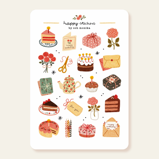 Planche de stickers - Anniversaire sucré