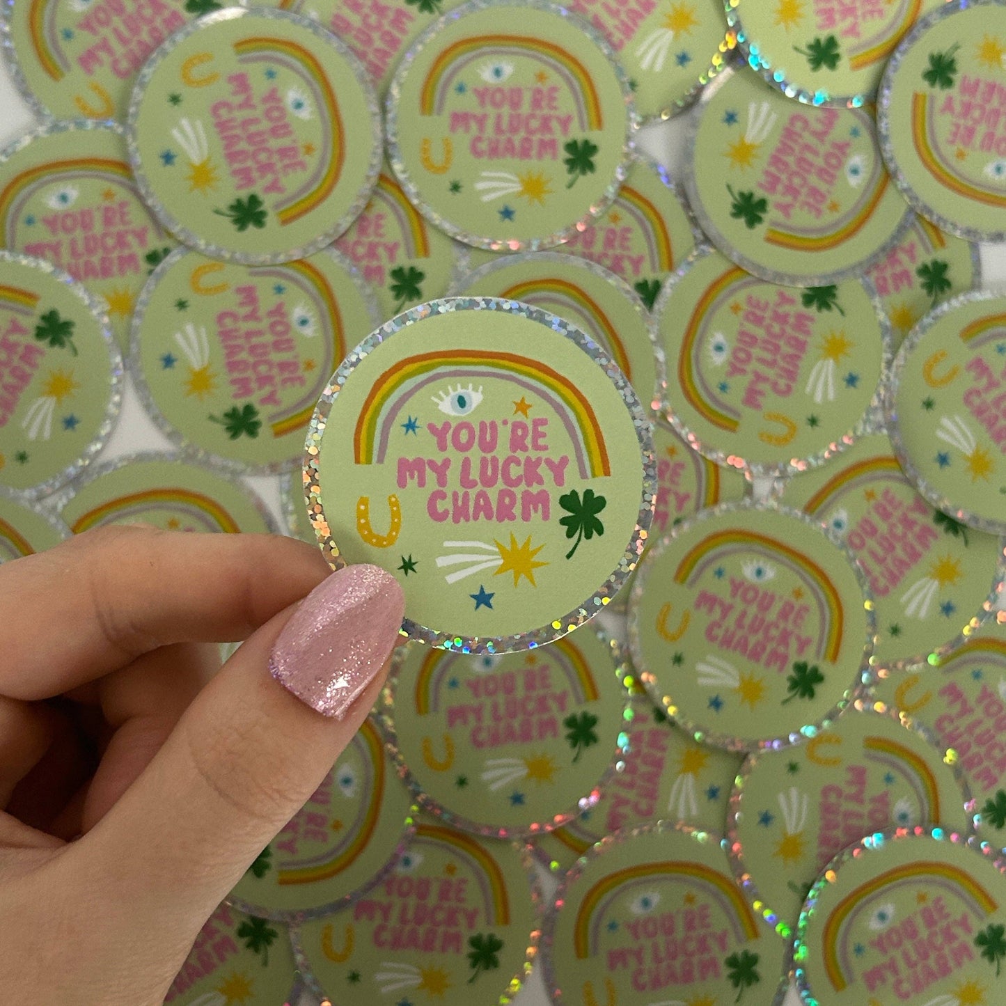 Sticker - Lucky Charm à paillettes