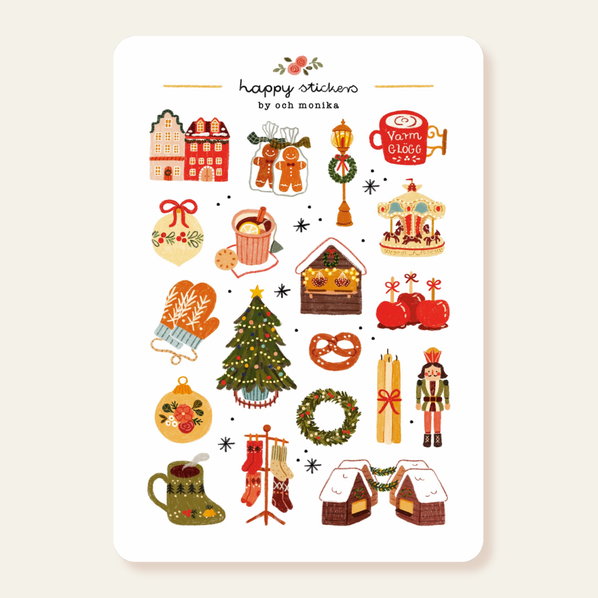 Planche de stickers - Marché de Noël