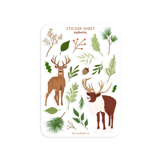 Planche de stickers - Automne Cerfs