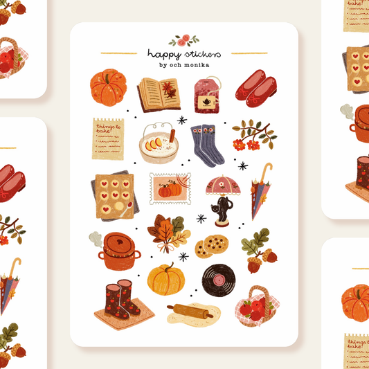 Planche de stickers - Bonjour automne