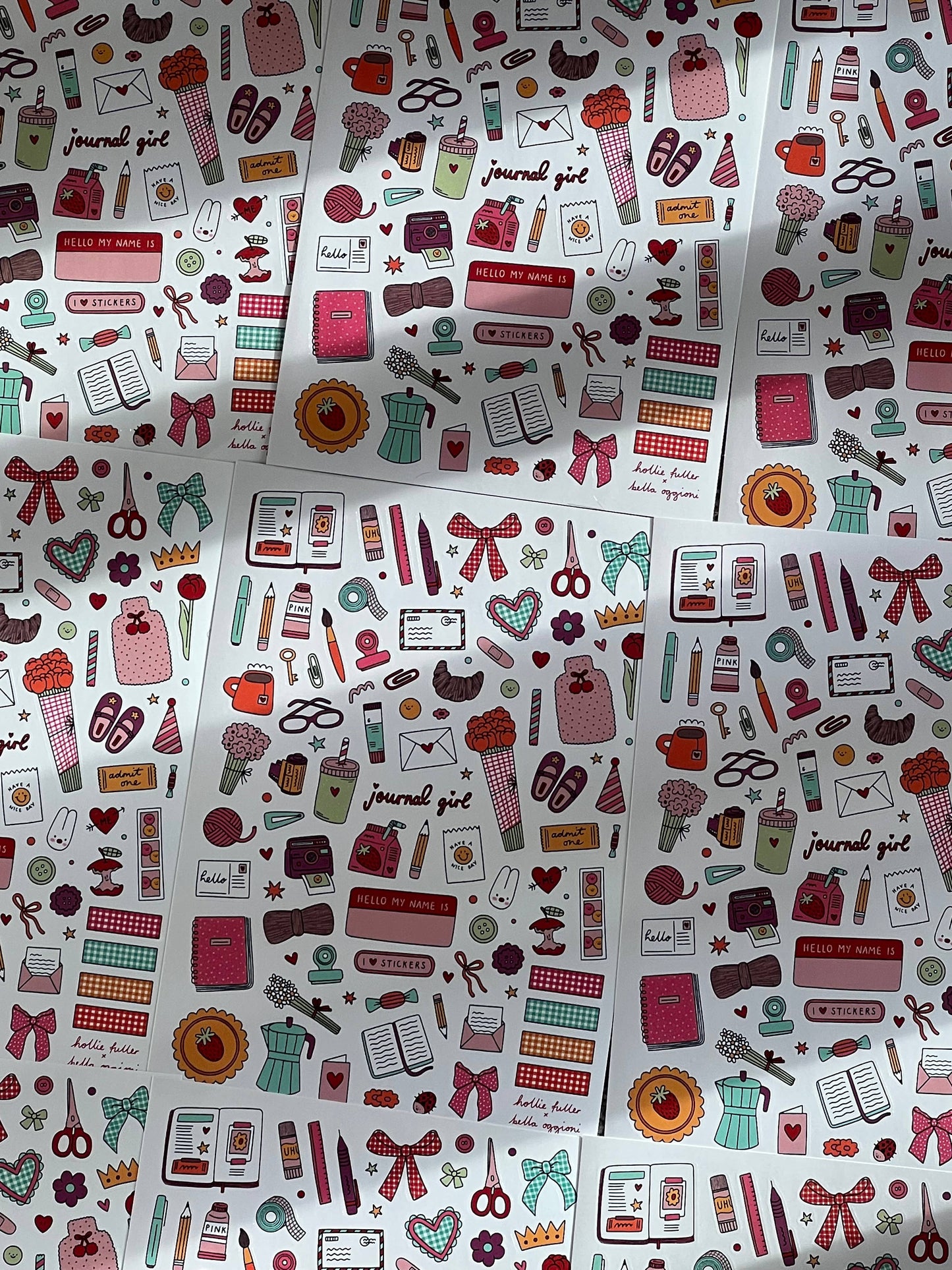 Planche de stickers - Journal Girl
