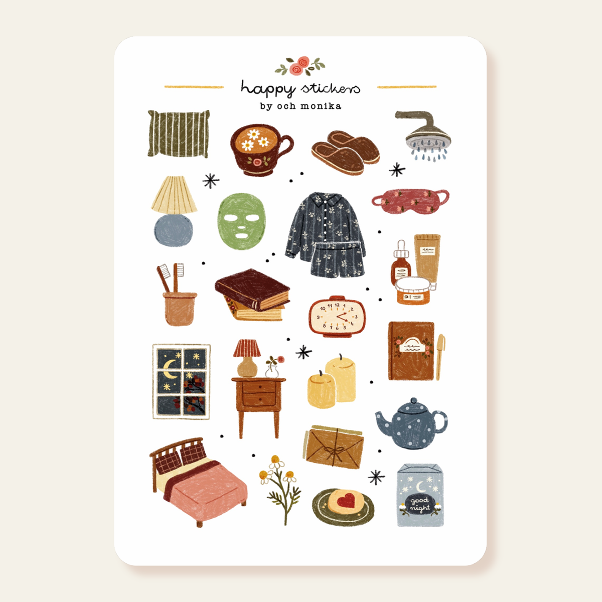 Planche de stickers - Bonne nuit