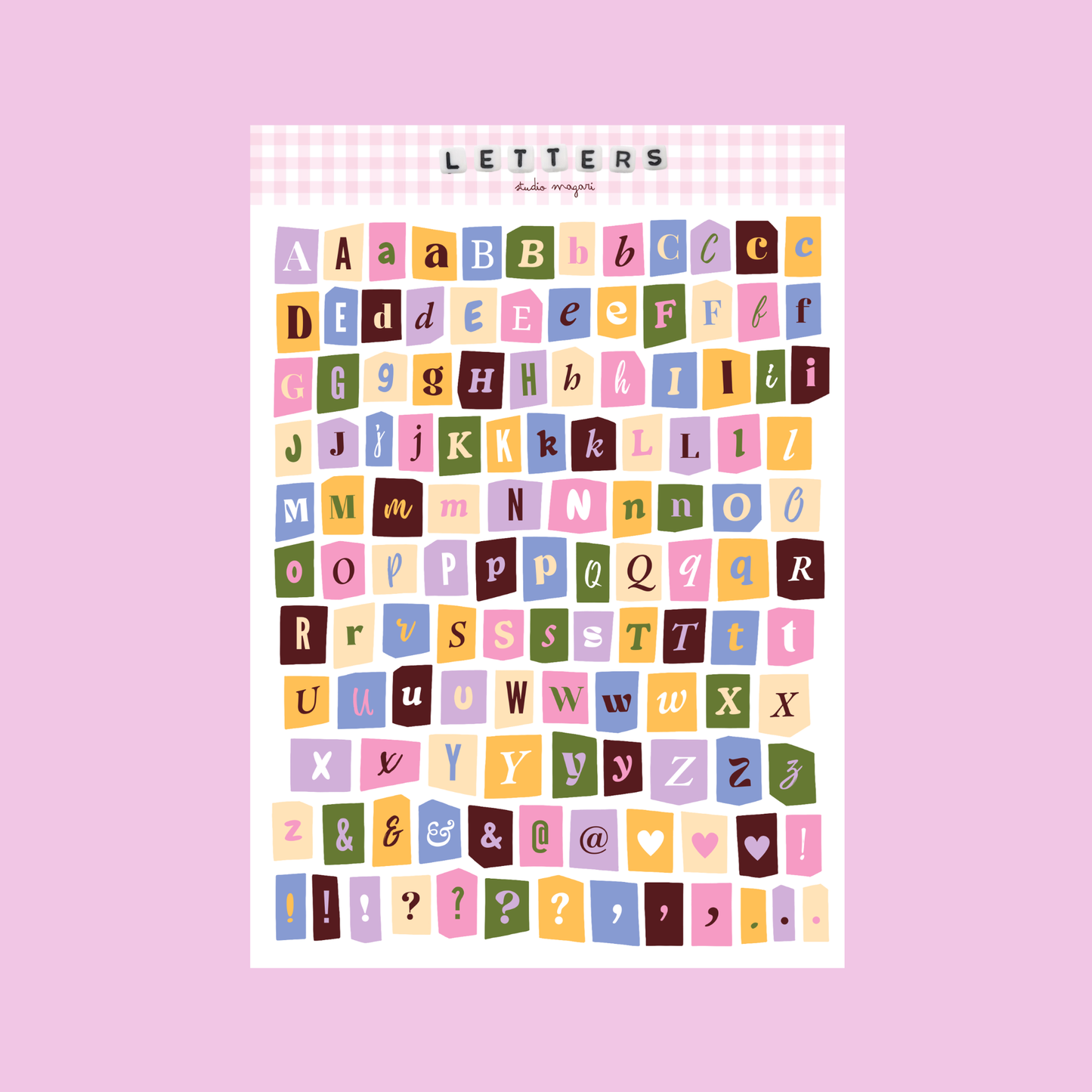 Planche de stickers - Scrapbooking Letters