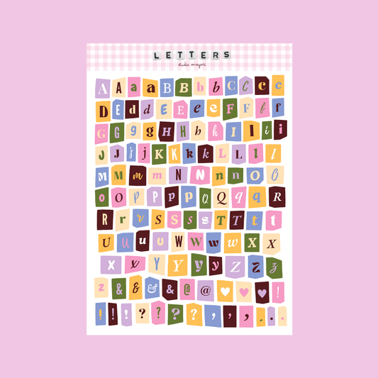 Planche de stickers - Scrapbooking Letters