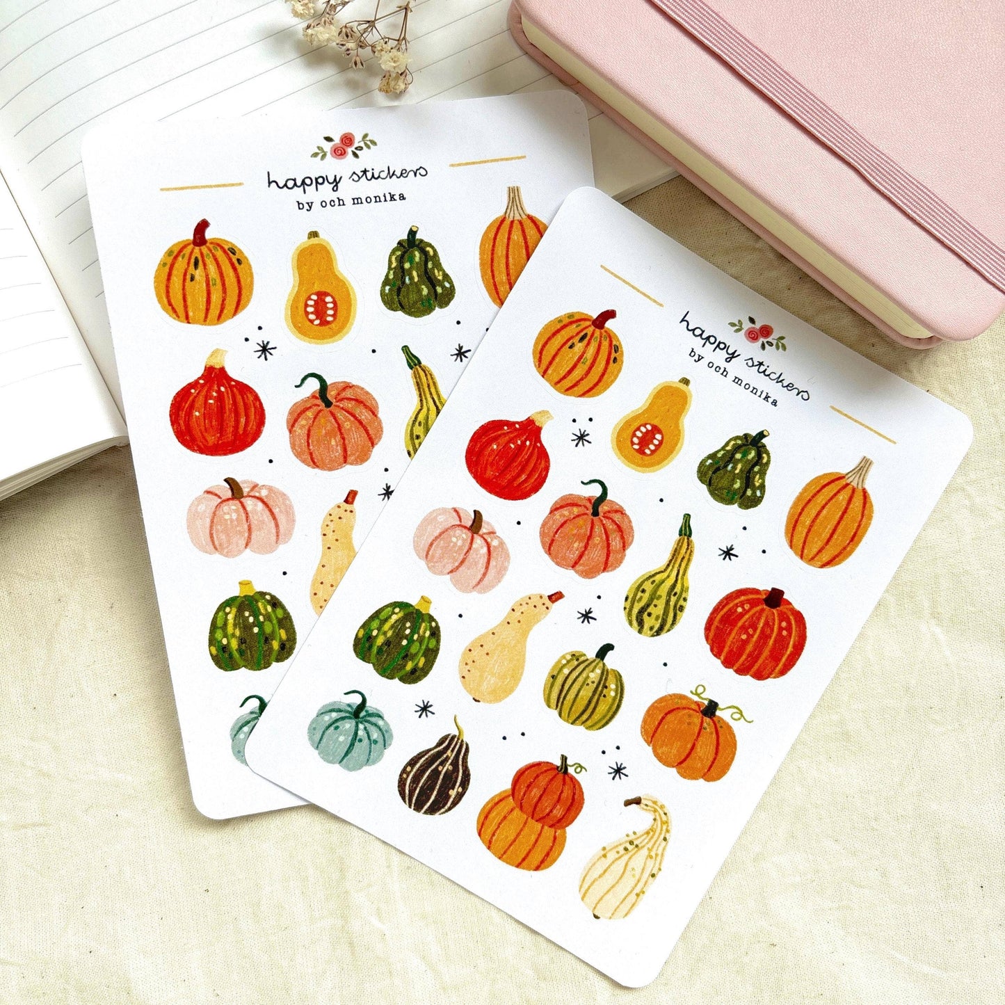 Planche de stickers - Citrouilles