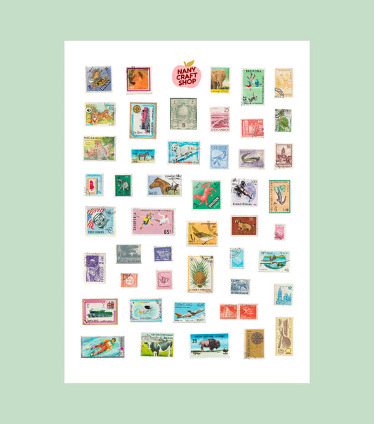 Planche de stickers - Timbres réalistes