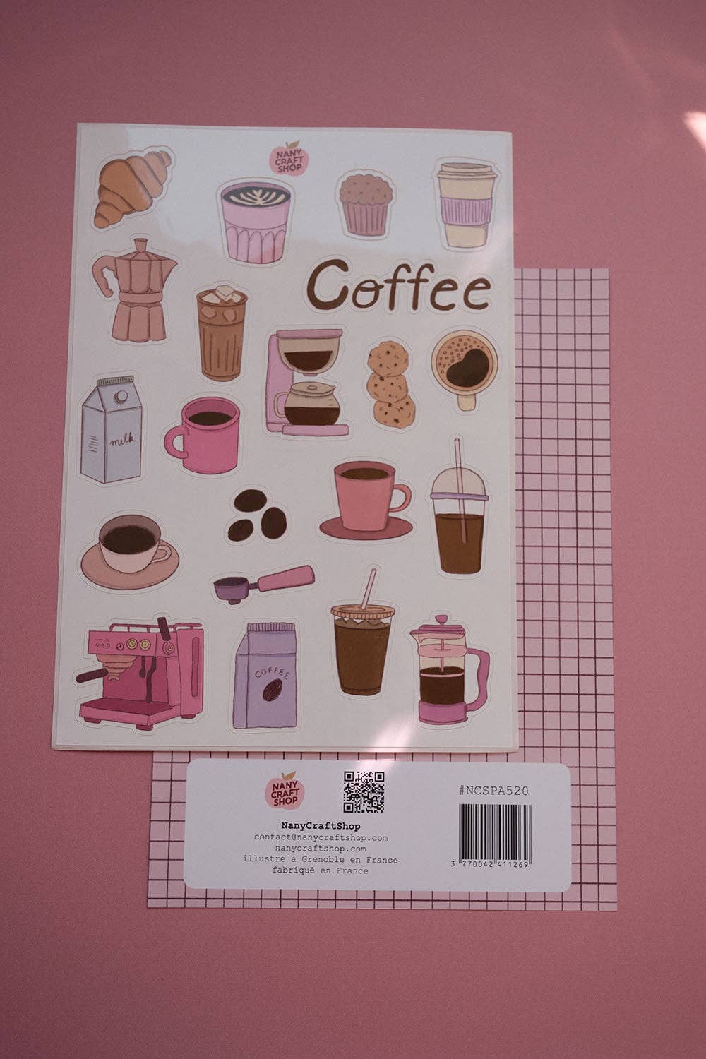 Planche de stickers - Café