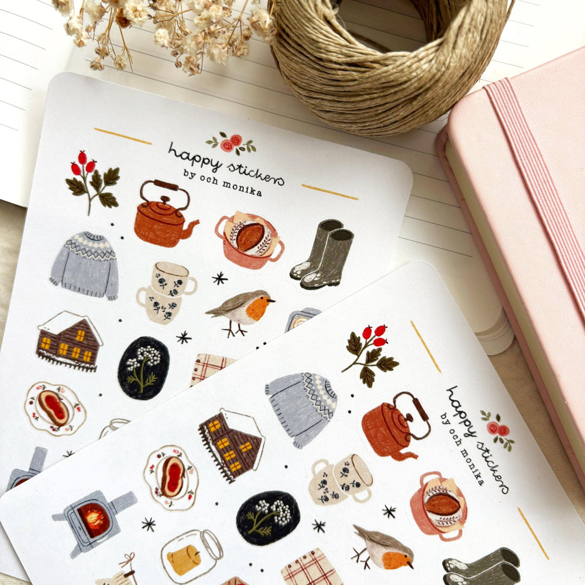 Planche de stickers - Hiver Doux