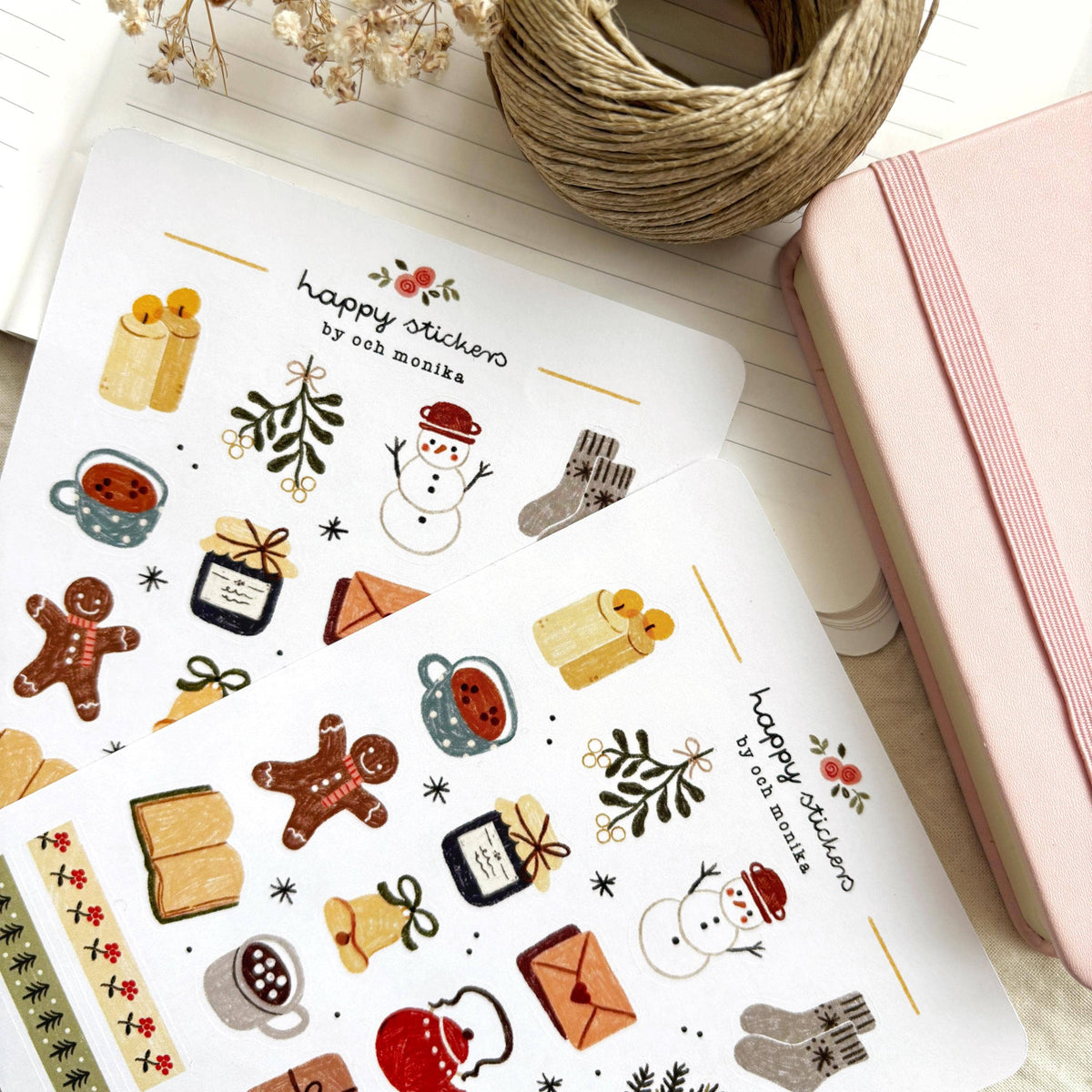 Planche de stickers - Ambiance cocooning de Noël