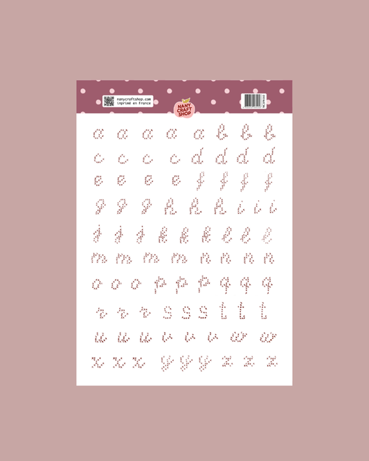 Planche de stickers - Alphabet point de croix