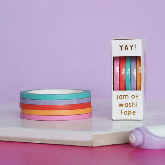 Lot de mini washi tape - Arc-en-ciel