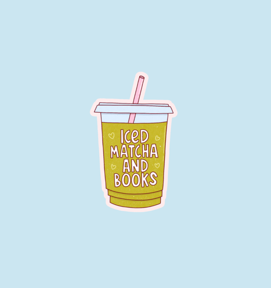 Sticker - Iced Matcha & Books