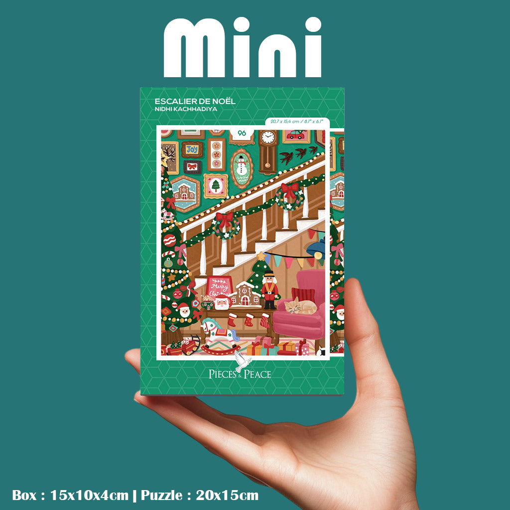 Mini-Puzzle 96 pièces - Escalier de Noël